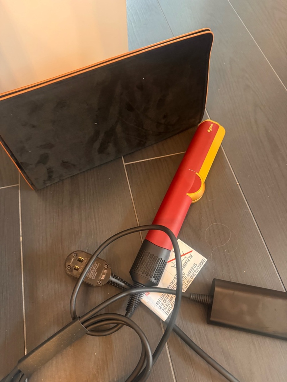 Dyson Red and Yellow Hair Styler with Black Cord - Picture 2 of 4